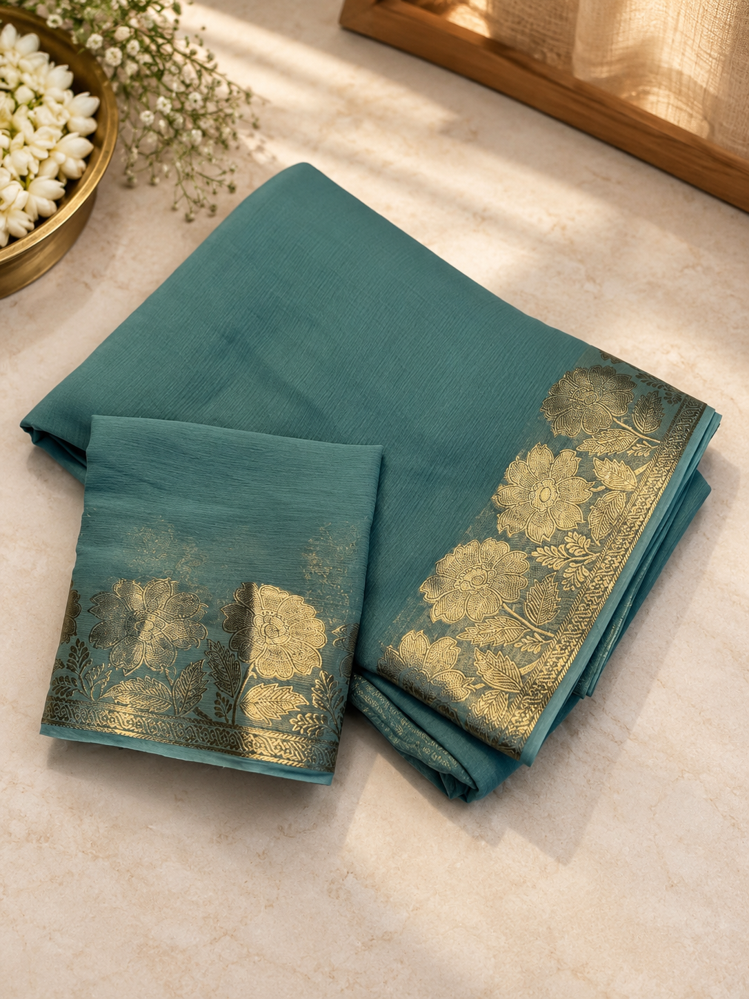 Gulzaar saree in Firoza