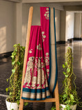 Kalamkari Katha saree in Rani Pink