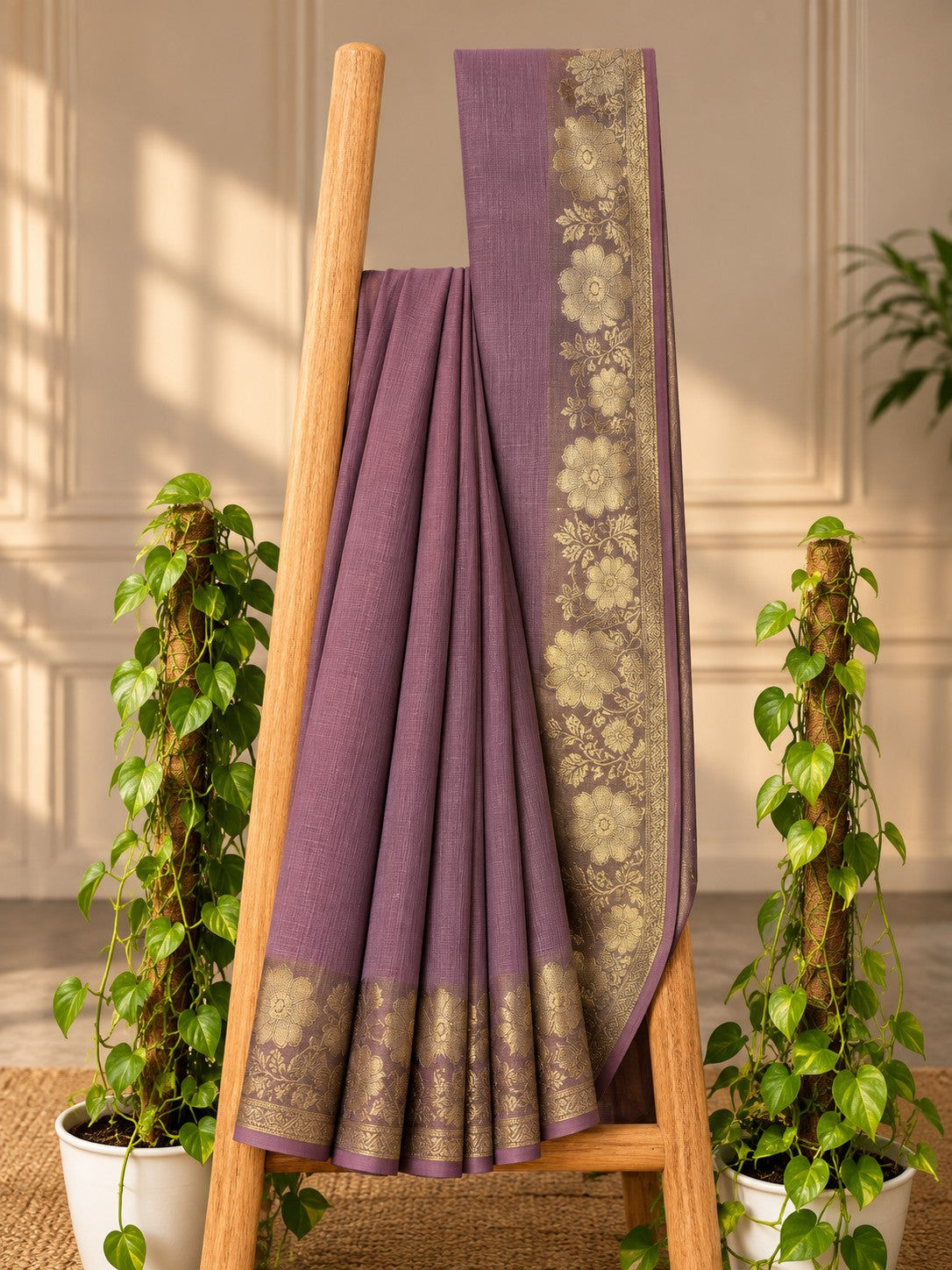 Zari Bagh saree in Mauve